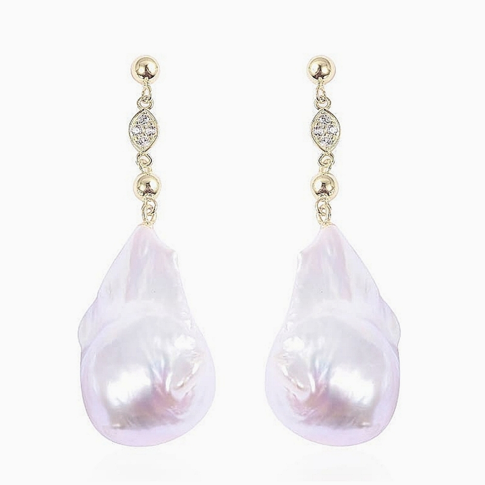 Large BAROQUE PEARL Earrings